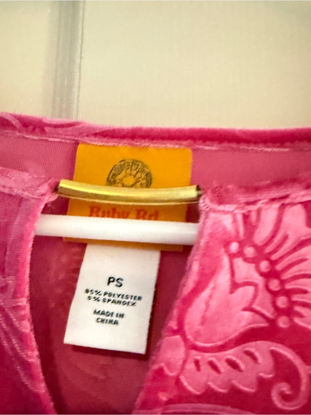 Ruby Rd. Pink Velvet-Texture Petite Top - Picture 3 of 4